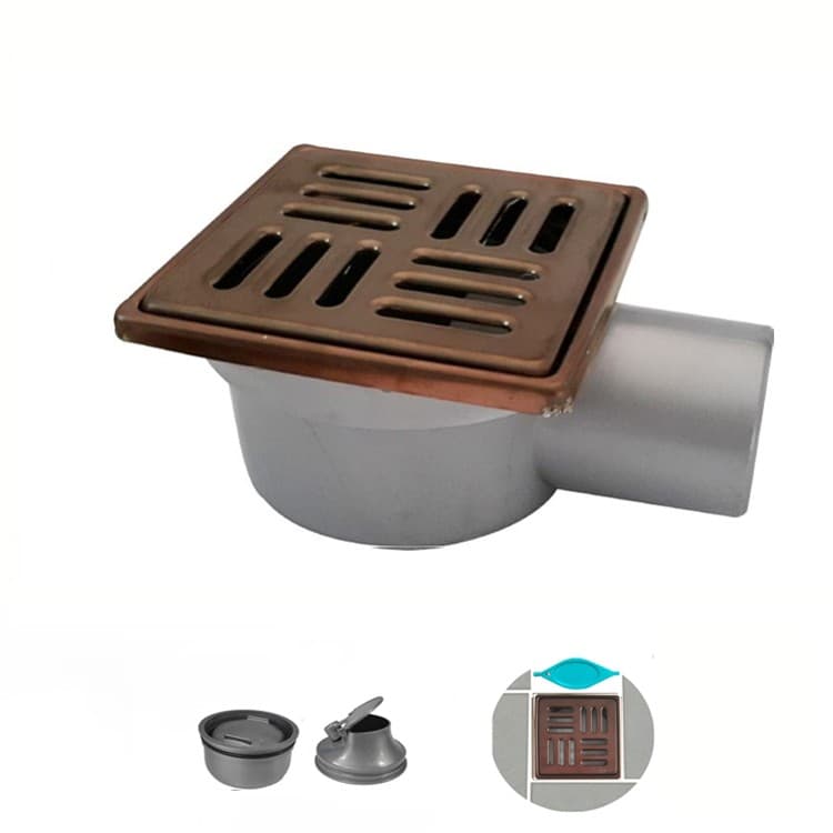 Bronz Rengi Yer Süzgeci 10x10 - Yandan Çıkışlı - Görsel 1