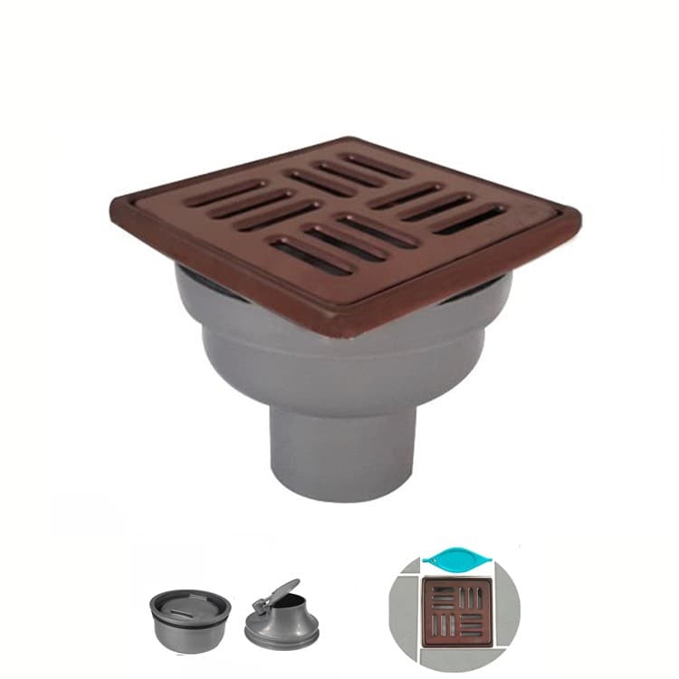 Bronz Yer Süzgeci Slot 10x10 - Alttan Çıkışlı - Görsel 1