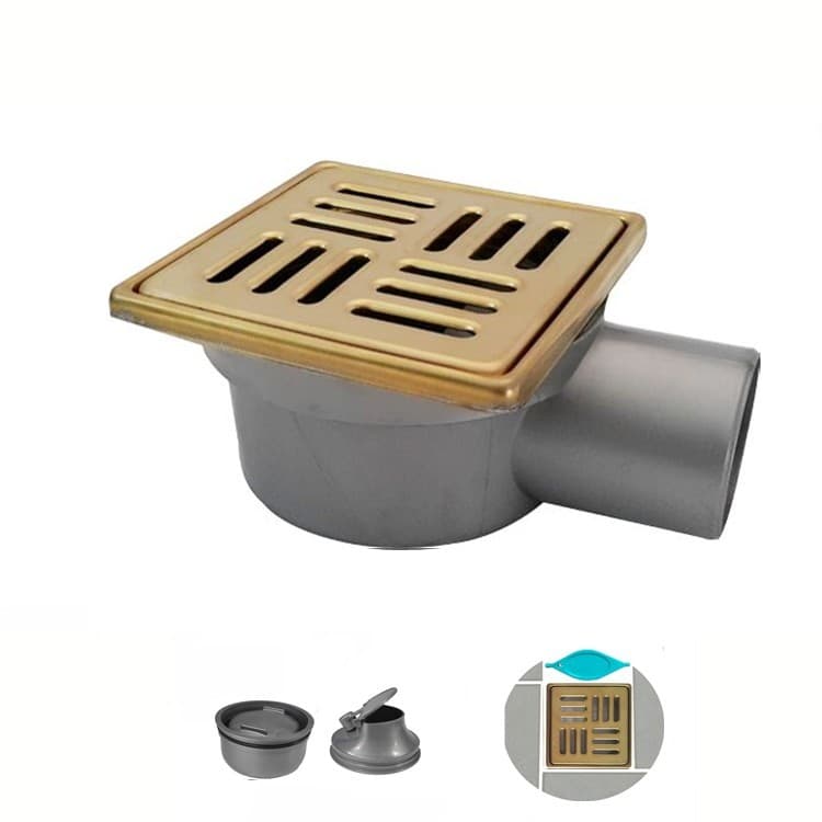 Gold Yer Süzgeci Slot 10x10 - Yandan Çıkışlı Ø50 - Görsel 1