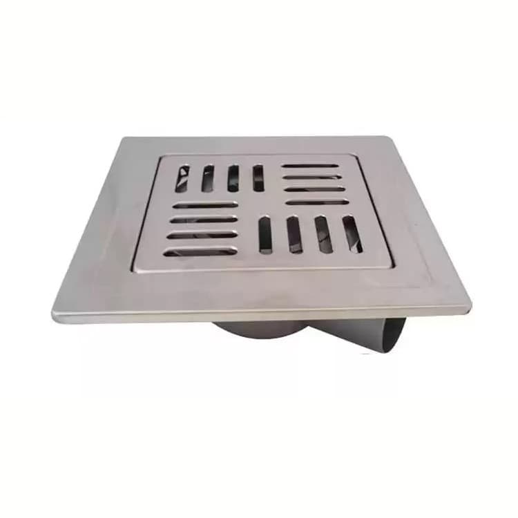 Klasik Yer Süzgeci 20x20cm Slot Yandan Çıkışlı Ø50 - Görsel 1