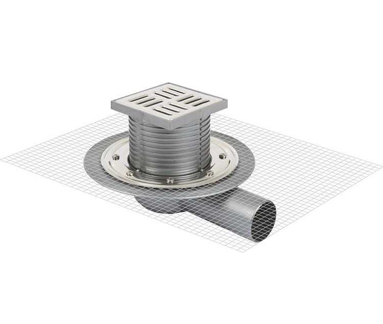 Sukar Line 14 10x10 Plastik Çerçeveli Flanşlı Yer Süzgeci Yandan Çıkışlı 7050-10