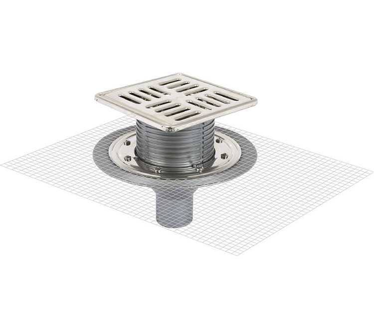 Sukar Line 14 15x15 Paslanmaz Flanşlı Yer Süzgeci Alttan Çıkışlı 6050-15-1 - Görsel 1