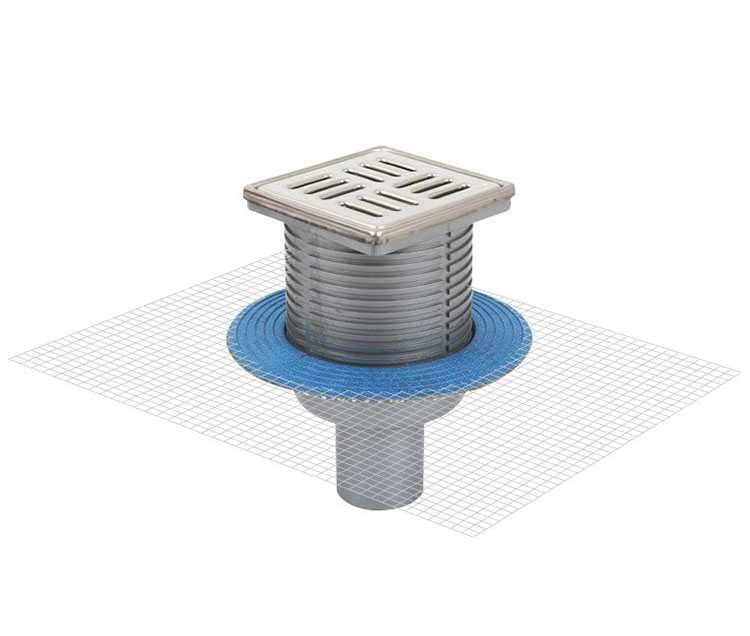 Sukar Line 10 10x10 Paslanmaz Yer Süzgeci Alttan Çıkışlı 5050-10-1